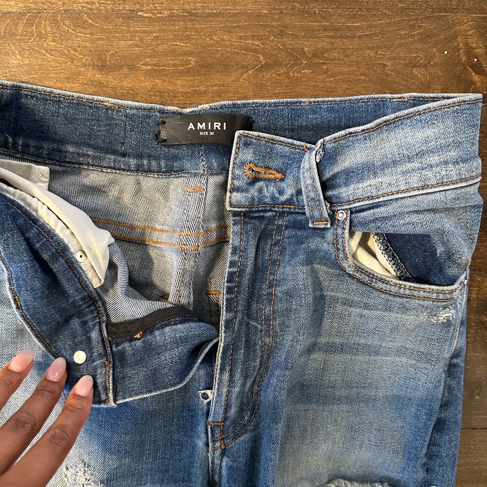 AMIRI Faded Blue Denim Jeans